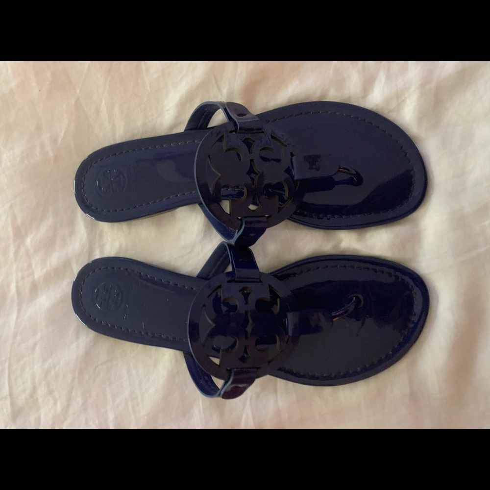 Tory Burch Patent Indigo Miller Flats 9